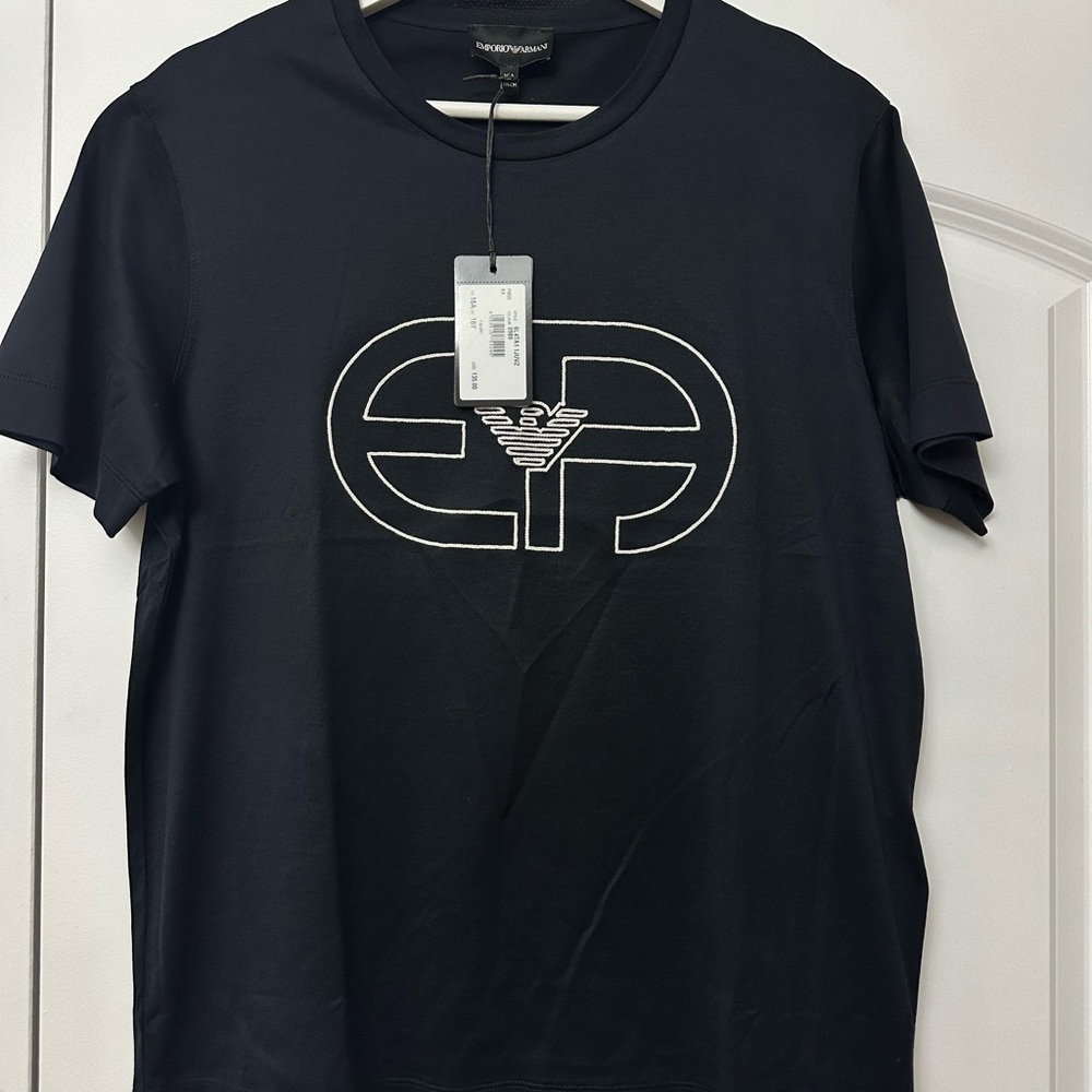 Emporio Armani Boy’s Black T-Shirt with Logo